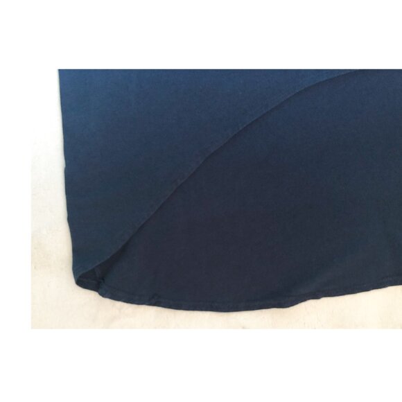 Columbia Cotton Long Navy comfortable skirt long at back rise at front Midi M - Picture 4 of 5